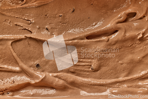 Image of melted chocolate ice cream