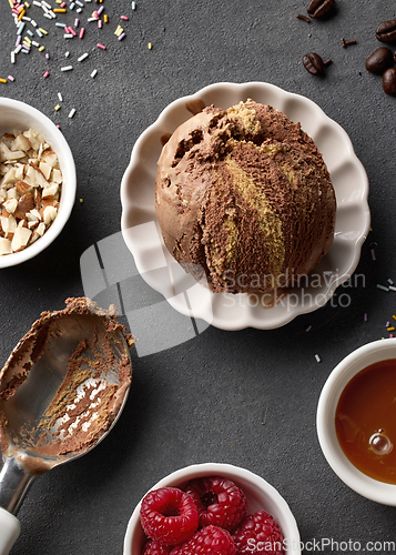 Image of caramel and chocolate ice cream