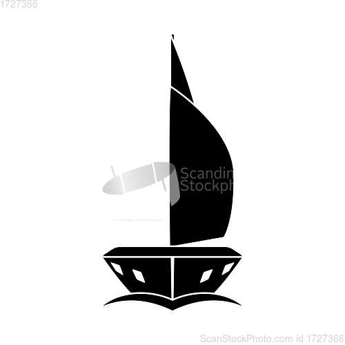 Image of Sail Yacht Icon Front View