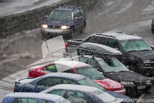 Image of cars in snow