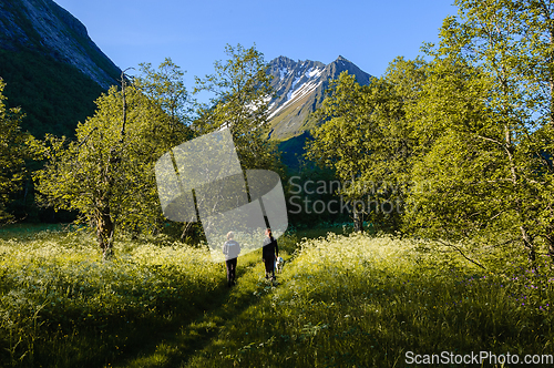 Image of hiking in the mountains