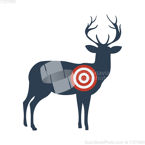 Image of Icon Of Deer Silhouette With Target