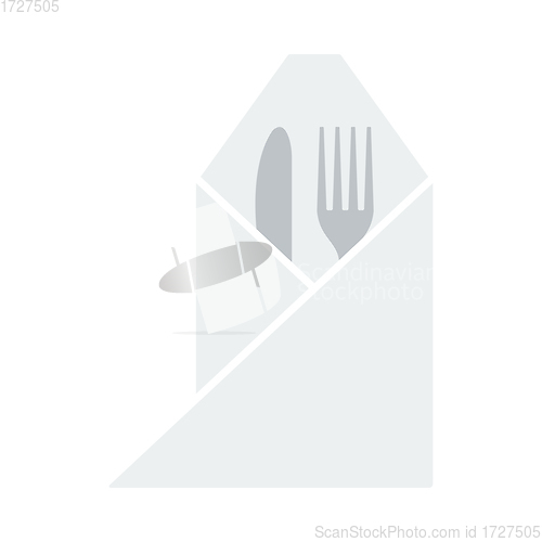 Image of Fork And Knife Wrapped Napkin Icon