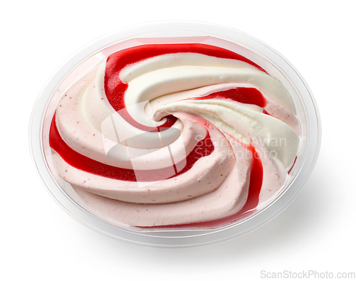 Image of strawberry and vanilla ice cream