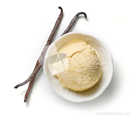 Image of natural vanilla ice cream ball