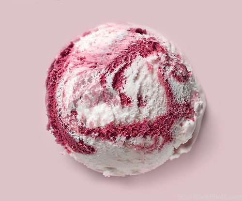 Image of vanilla and raspberry ice cream