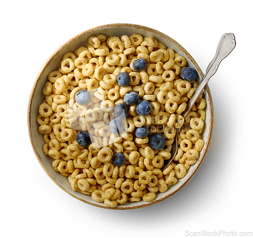 Image of bowl of breakfast cereal honey rings