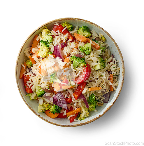 Image of bowl of fried rice with vegetables