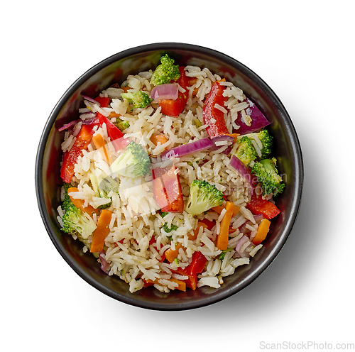 Image of bowl of fried rice with vegetables