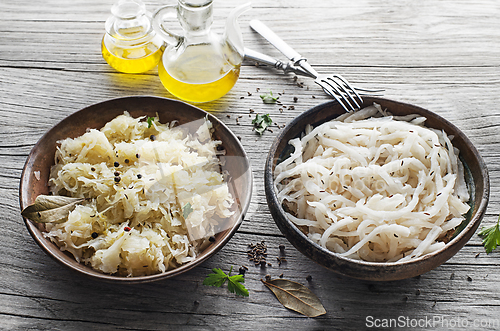 Image of Sauerkraut and sour turnip