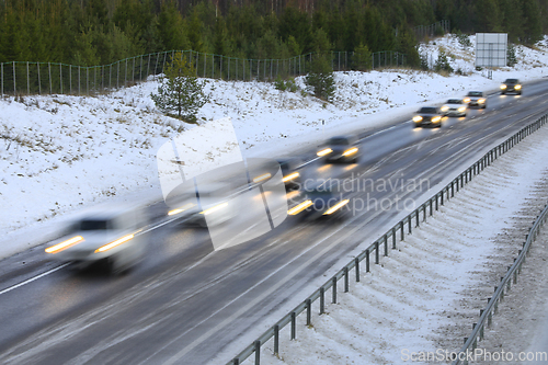 Image of Motorway Traffic in Winter