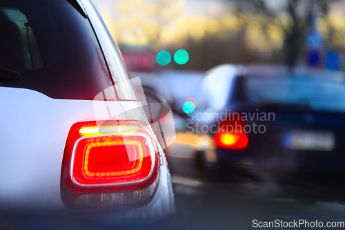 Image of Car Taillights on City Street