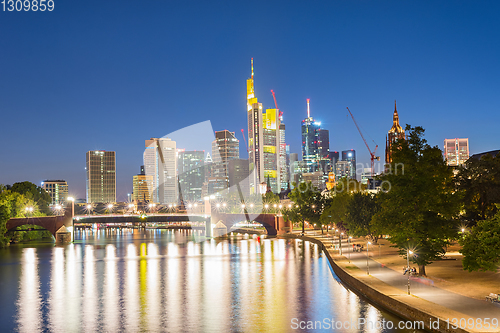 Image of Illuminated Frankfurt skyline