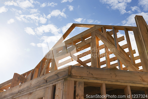 Image of construction of a new frame house