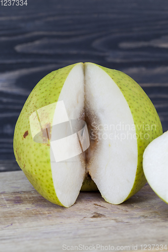 Image of a large green pear