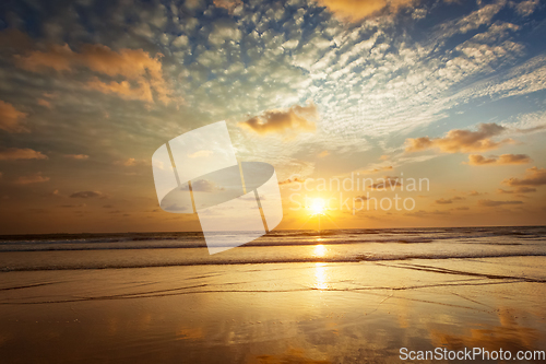 Image of Sunset on Baga beach. Goa