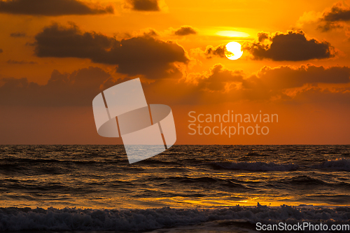 Image of Sunset on Baga beach. Goa