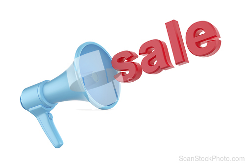 Image of Announcing a sale with blue megaphone