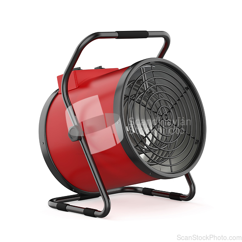 Image of Red cylinder electric fan heater