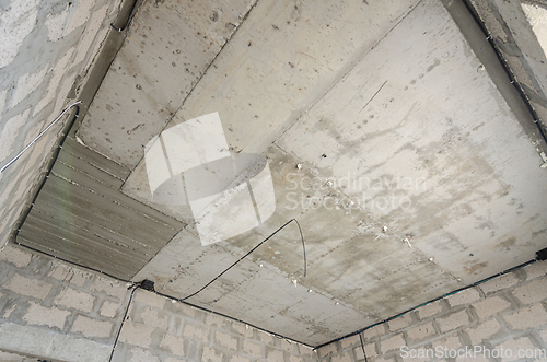 Image of Construction of an individual residential building, monolithic reinforced concrete ceiling