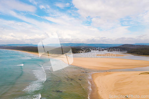 Image of Ocean inlet and sand bars on South Coast NSW