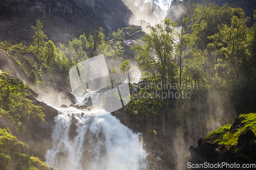 Image of Latefossen is one of the most visited waterfalls in Norway and i