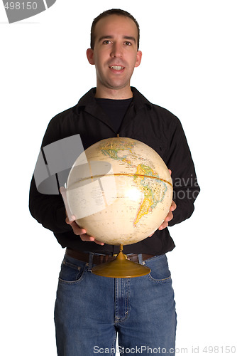 Image of Man Offering The World