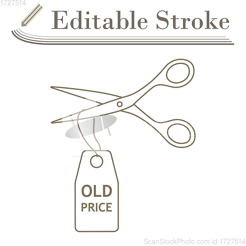 Image of Scissors Cut Old Price Tag Icon