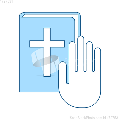 Image of Hand On Bible Icon