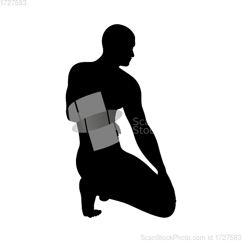 Image of Sitting Pose Man Silhouette