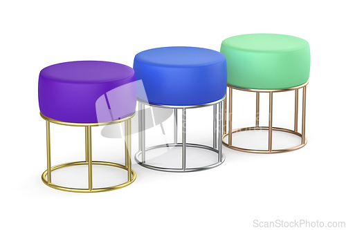 Image of Three stools with different colors