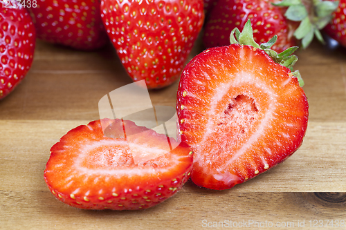 Image of juicy ripe strawberries