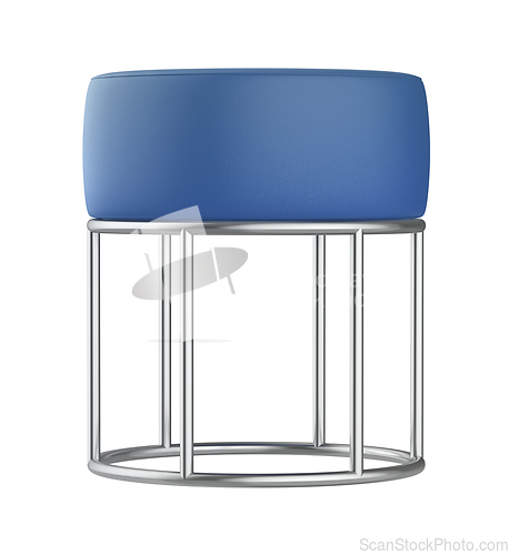 Image of Blue leather stool