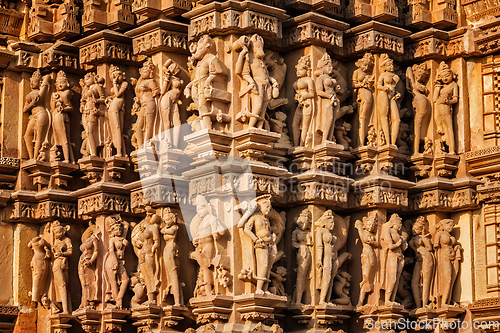 Image of Sculptures on Khajuraho temples