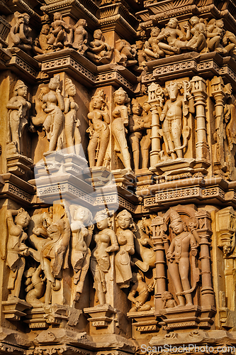 Image of Sculptures on Khajuraho temples