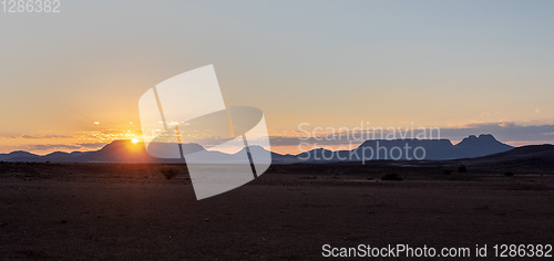 Image of sunrise in Brandberg Mountain, Namibia, Africa