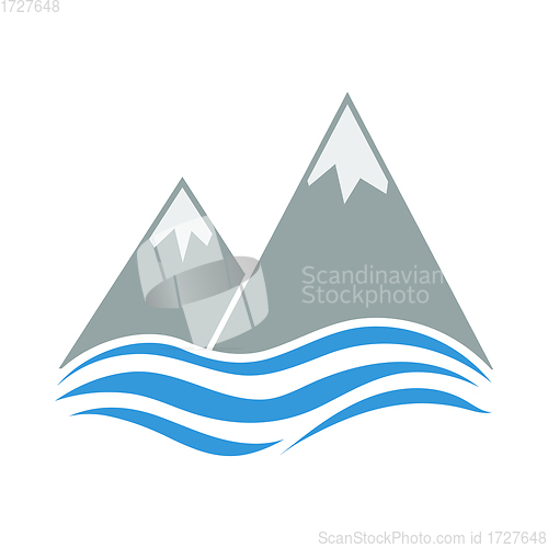 Image of Snow Peaks Cliff On Sea Icon