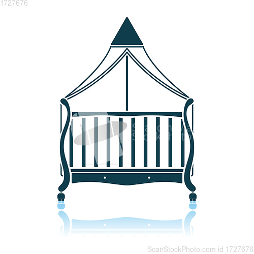 Image of Crib With Canopy Icon