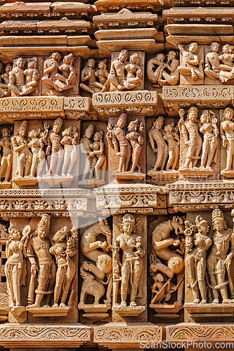 Image of Sculptures on Khajuraho temples