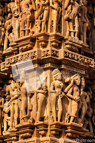 Image of Famous stone sculptures of Khajuraho