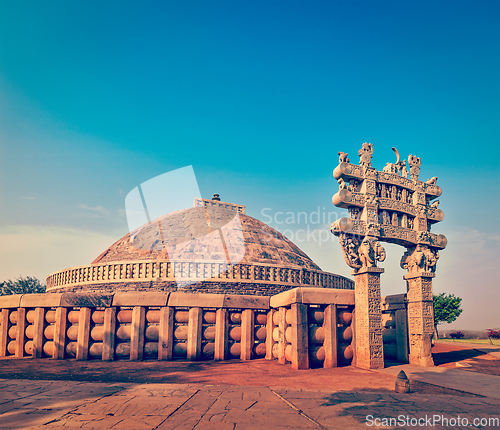 Image of Great Stupa. Sanchi, Madhya Pradesh, India