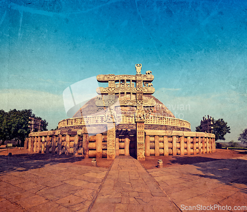 Image of Great Stupa. Sanchi, Madhya Pradesh, India