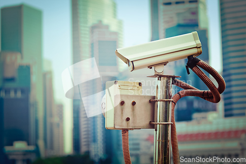 Image of CCTV surveillance camera in Singapore