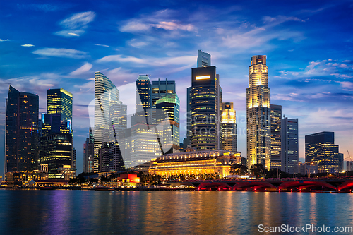 Image of Singapore skyline in the evening