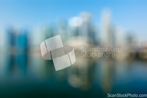 Image of Modern city defocused blurred background