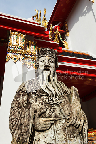 Image of Wat Pho stone guardian, Thailand