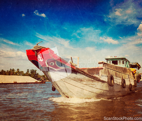 Image of Boat. Mekong river delta, Vietnam