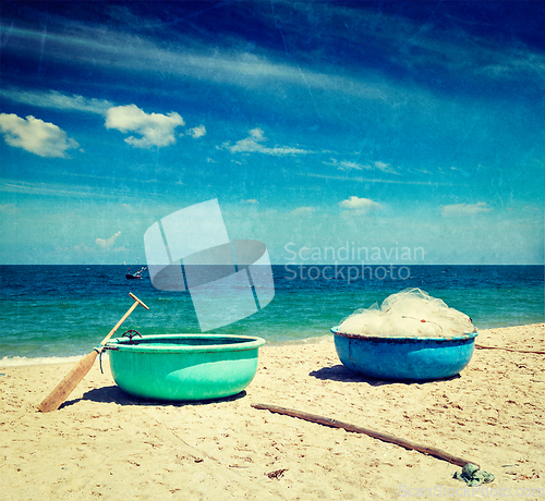 Image of Fishing boats on beach. Mui Ne, Vietnam