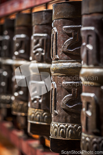 Image of Buddhist prayer wheels