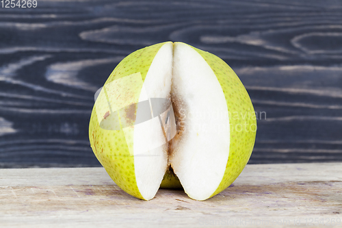 Image of a large green pear